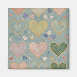 Pastel Heart Tapestry Magnet