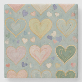 Pastel Heart Tapestry Stenunderlägg