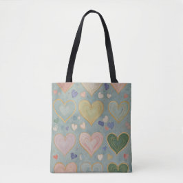 Pastel Heart Tapestry Tygkasse