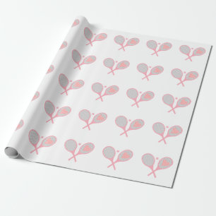 Pastel Heart Tennis Player Racquets Boll Design   Presentpapper