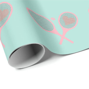 Pastel Heart Tennis Player Racquets Boll Design    Presentpapper