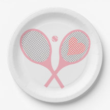 Pastel Heart-tennisracketar och Boll-design