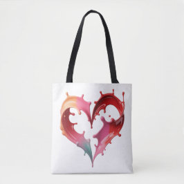 Pastel Heart Tote Bag Tygkasse