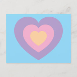 pastel heart vykort