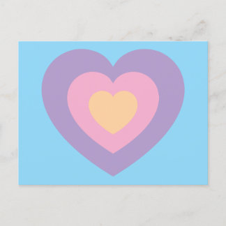 pastel heart vykort