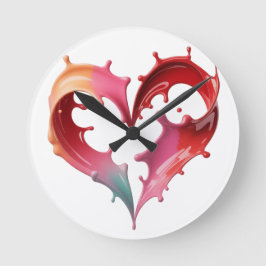 Pastel Heart Wall Clock Rund Klocka