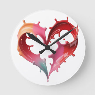 Pastel Heart Wall Clock Rund Klocka