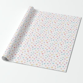 Pastel Hearts Baby Shower Wrapping Papper Presentpapper