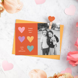 Pastel Hearts Family Valentine på lycklig Heart Da Inbjudningar