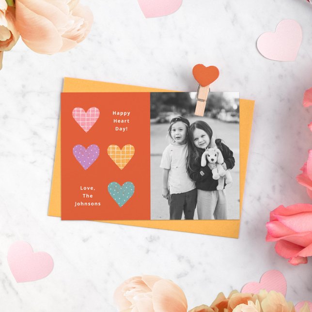 Pastel Hearts Family Valentine på lycklig Heart Da Inbjudningar (Skapare uppladdad)