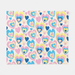 Pastel Hearts. Fleecefilt