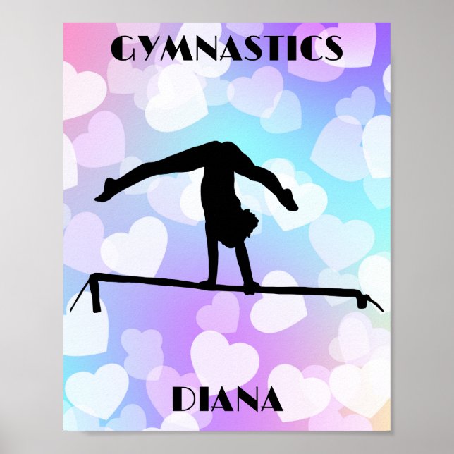 Pastel Hearts GYMNASTICS-Personlig Poster (Framsidan)