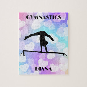 Pastel Hearts GYMNASTICS PUZZLE Personlig Pussel