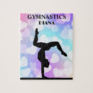 Pastel Hearts GYMNASTICS PUZZLE Personlig Pussel