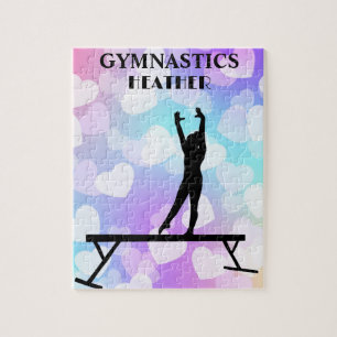 Pastel Hearts GYMNASTICS PUZZLE Personlig Pussel