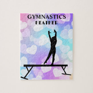 Pastel Hearts GYMNASTICS PUZZLE Personlig Pussel