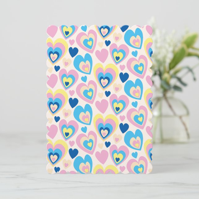 Pastel Hearts. Inbjudningar (Stående Fram)