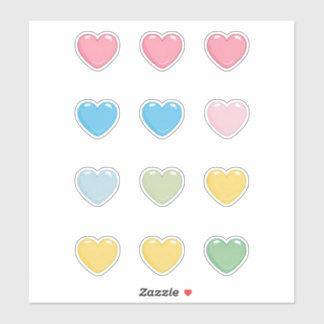 Pastel Hearts Klistermärken