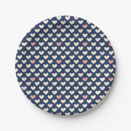 Pastel Hearts on Navy