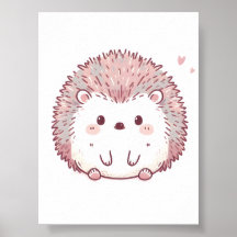Pastel Hedgehog Design, Soft Färg Hedgehog Art