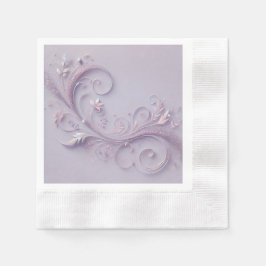 Pastel Heliotrope-skugga Blommigt Motif Design Pappersservett