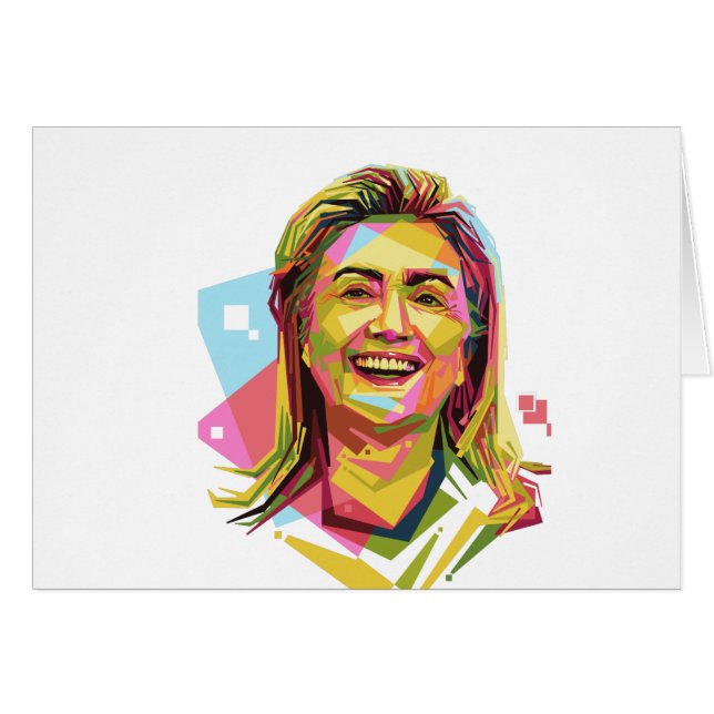 pastel Hillary Clinton Hälsningskort (Framsidan Horizontal)