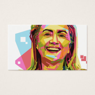 pastel Hillary Clinton Visitkort