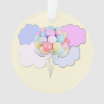 Pastel Himlar och Balloons Akrylalkohol Ornament