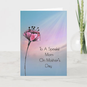 Pastel Himlar och Cranberry Flower med mors dag-ko Kort