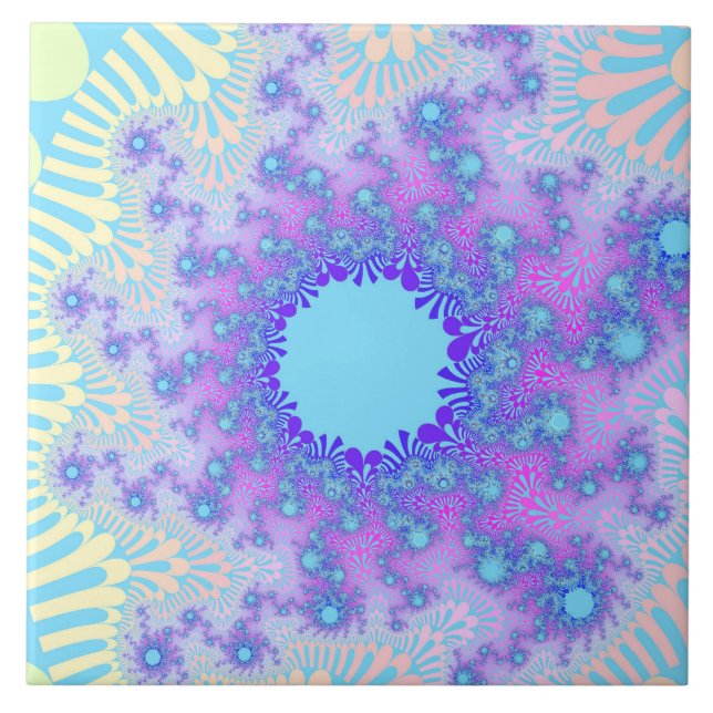 Pastel Himlar Sunburst Kakelplatta (Framsidan)