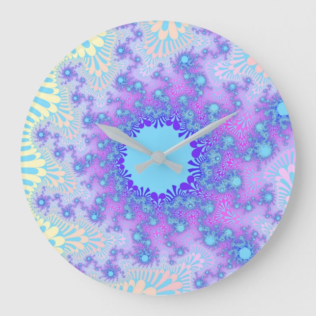 Pastel Himlar Sunburst Stor Klocka (Framsida)