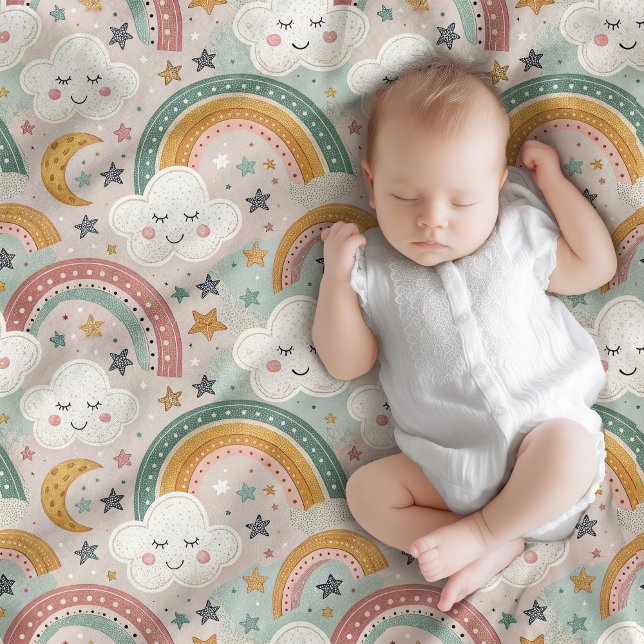 Pastel Himmel Blanket Sweet Gift för Baby World Fleecefilt (Pastel Sky Blanket Sweet Gift for Baby’s World)