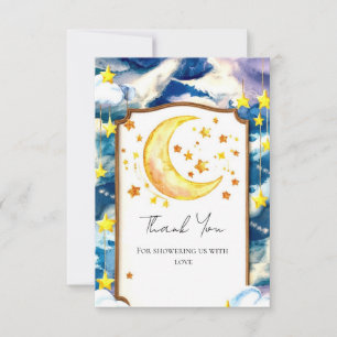 Pastel Himmelsk Celestial Baby Shower Tack Kort