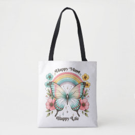 Pastel Hippie "Lycklig Mind Lycklig Life" Tygkasse