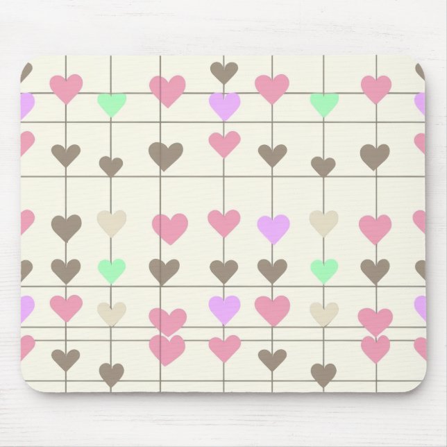 Pastel hjärta Mousepad Musmatta (Framsidan)