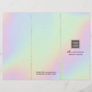 Pastel Holografiska Beauty Salon Tri-Fold Bruchure