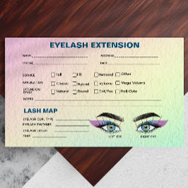 Pastel HolograGraph Eyelash Extension Record Karta Visitkort