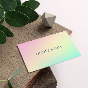 Pastel HoloGrapcs Modern Esthetician Visitkort