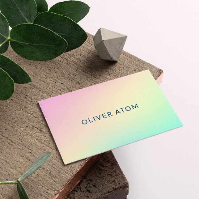 Pastel HoloGrapcs Modern Esthetician Visitkort (Pastel Holographic Modern Esthetician Business Card)