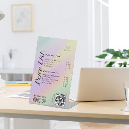 Pastel HoloGrapeics Esthetician Pris List Menu