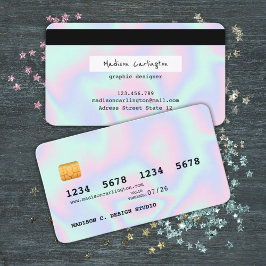 Pastel HoloGrapel Struktur Kredit Card Stil Visitkort