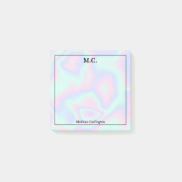 Pastel HoloGrapel Struktur Monogram Initialer Post-it Block