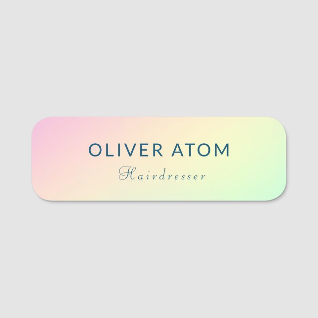 Pastel HoloGrapeteician Aesthetic Namnbricka (Framsida)