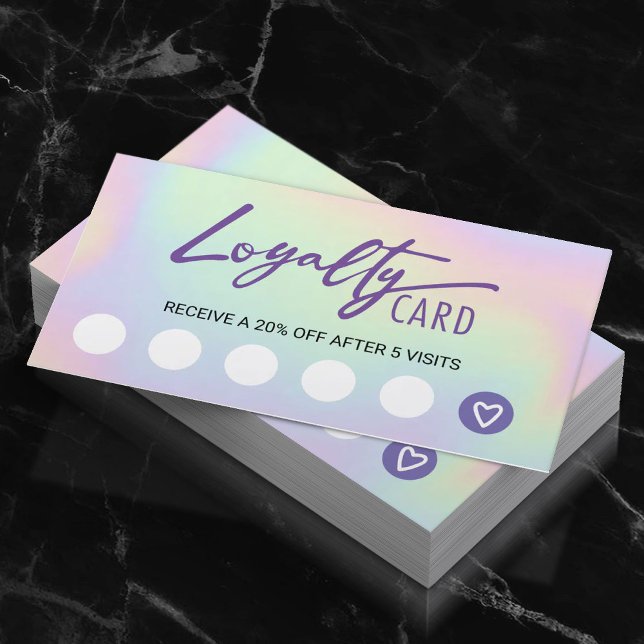 Pastel HoloGraph Beauty Salon & Spa Customer Lojalitetskort (Skapare uppladdad)