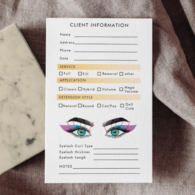 Pastel HoloGraph Eyelash Extensions Karta Visitkort (Pastel Holographic Eyelash Extensions Map Business Card)