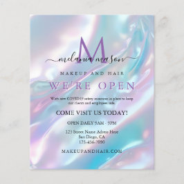 Pastel HoloGraph Makeup Artist Grand Open Flygblad