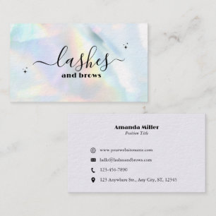 Pastel HoloGraph Rainbow Profesional Lash Visitkort