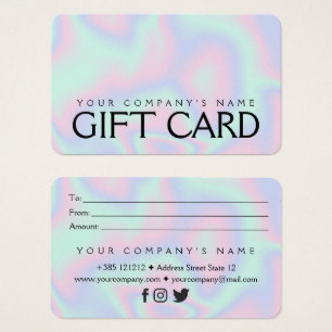 Pastel HoloGraph Struktur Gift-kort Visitkort