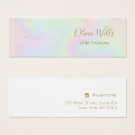Pastel HoloGraph Stud Earring Visning Card Litet Visitkort