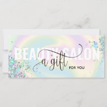 Pastel HoloGraph Unicorn Modern Gift Card